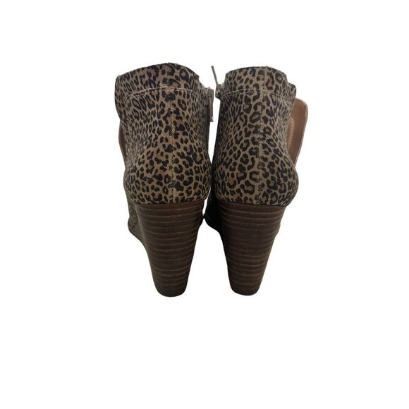 Lucky Brand Yabba Cheetah Print Wedge Bootie Sz 9 - Picture 4 of 7